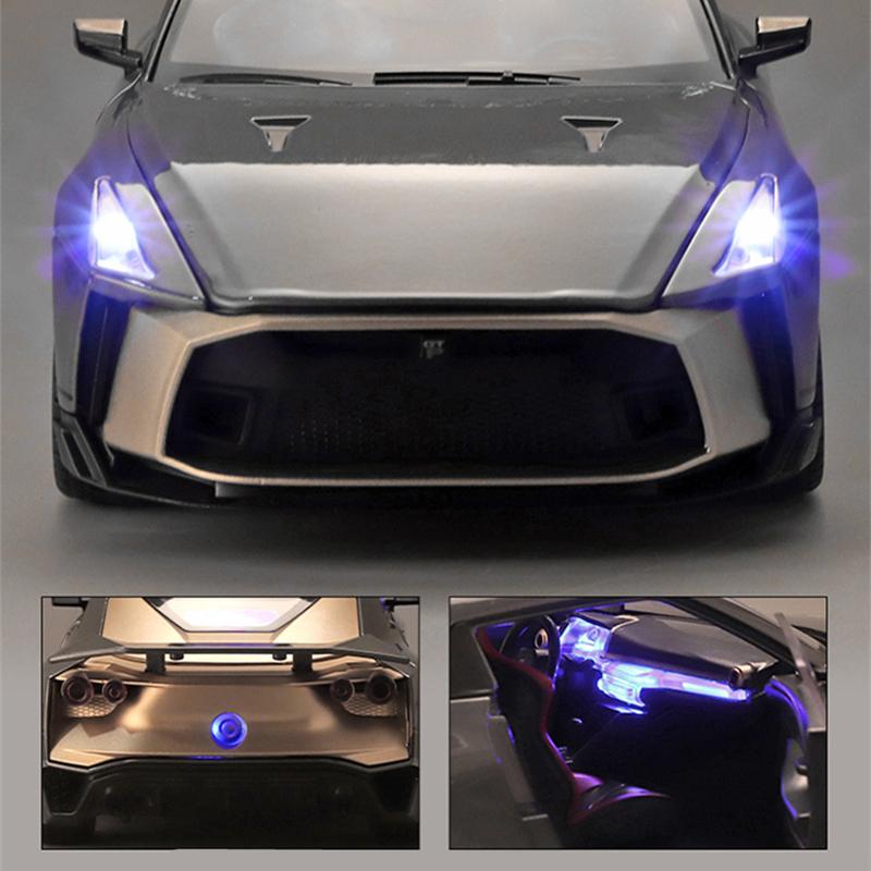 Over Size 1:18 Niaasn GTR 50 Alloy Sports Car Model Diecasts Metal Toy SuperCar Model Simulation Sound and Light Gifts