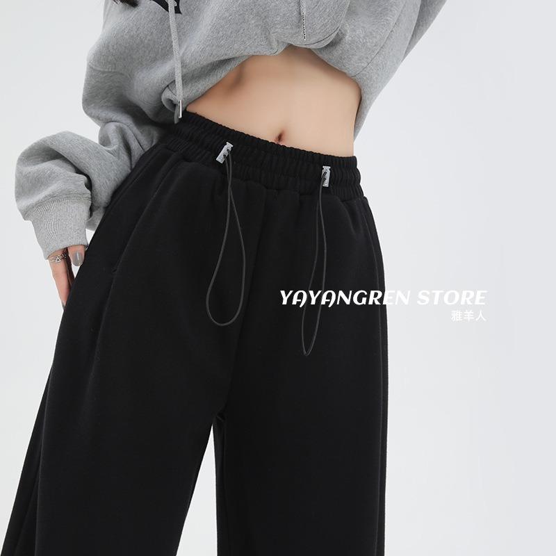 Gray Sweatpants Women's Spring and Autumn Loose Casual Wide-leg Pants New Autumn Small Leggings Sweatpants