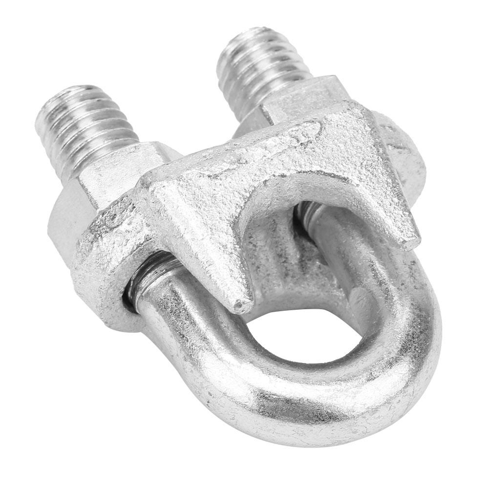 5 pcs Stainless Steel Clamp Wire Rope Clip Cable Clamp Fastener Silver (M6)