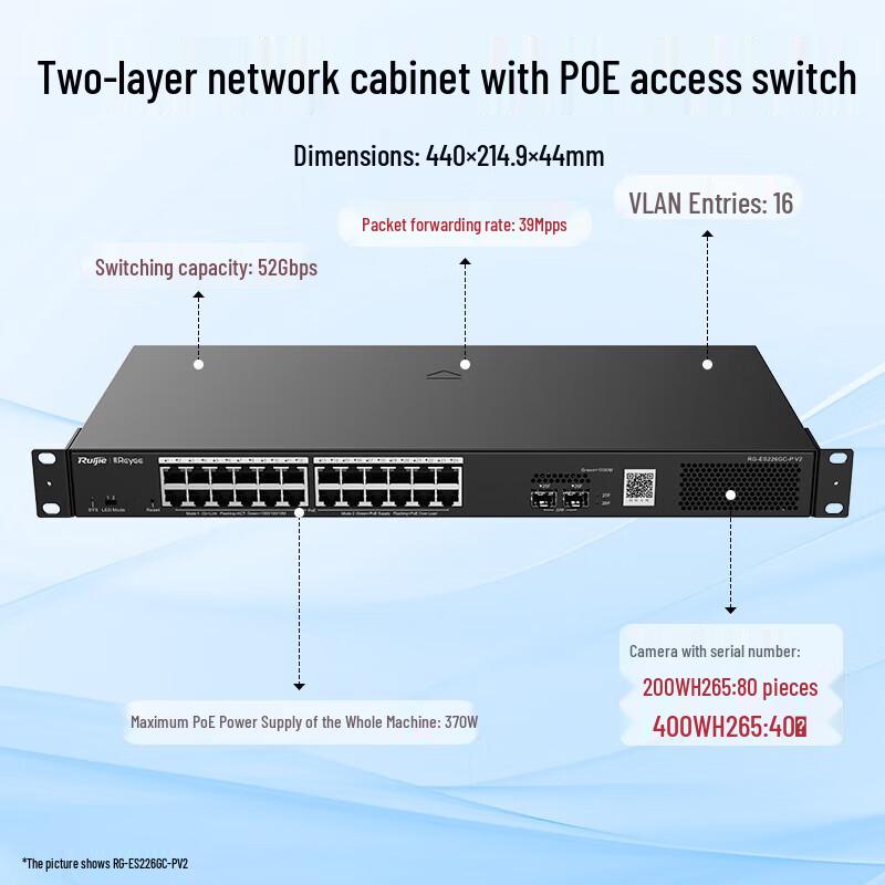 

Ruijie RG-ES226GC-P V2 24-Port Gigabit Managed PoE Switch