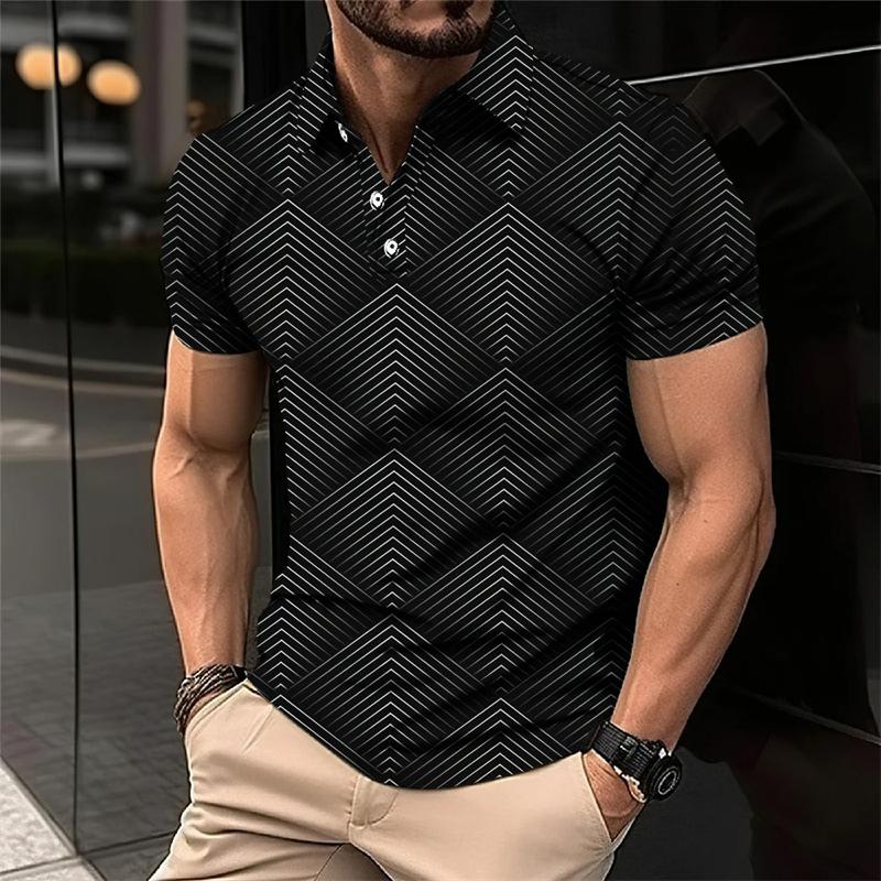 Cool Mecha 3D-tryckta kortärmade pikétröjor för män Kläder Tech-stil Kortärmad Mode Techwear Sport Muskel POLO-tröja