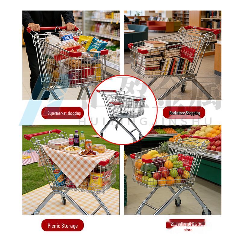 European Herringbone Shopping Cart for Supermarkets and Warehouses