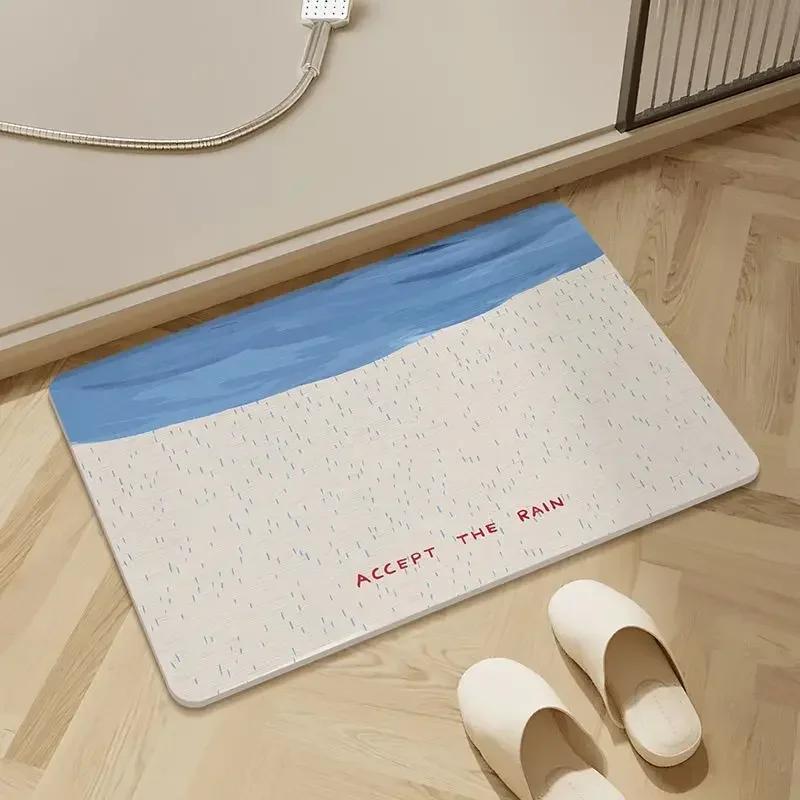 Minimal Hard Diatom Mud Bathroom Absorbent Floor Mat Non-slip Foot Mat Toilet Sink Non-slip Carpet