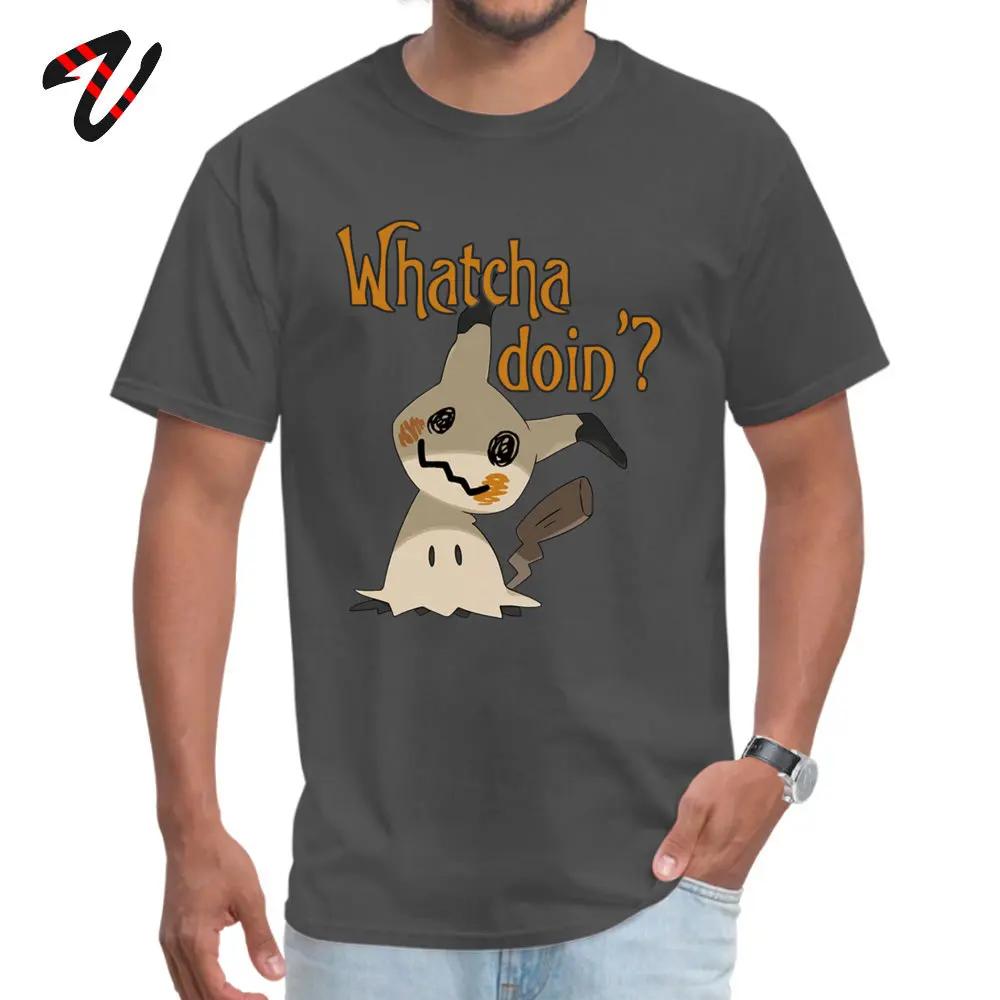 Slim Fit Men TShirt Whatcha doin Mimikyu Casual T Shirt Greyhound Short Sleeve Casual Tops Tees ONeck Wholesale Tshirt Funny