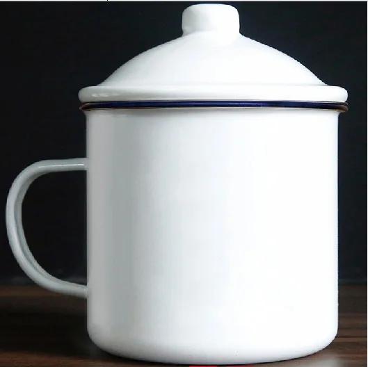 

Nostalgic Enamel Cup - Double Happiness Flower Retro Iron Teapot with Cover 350ml