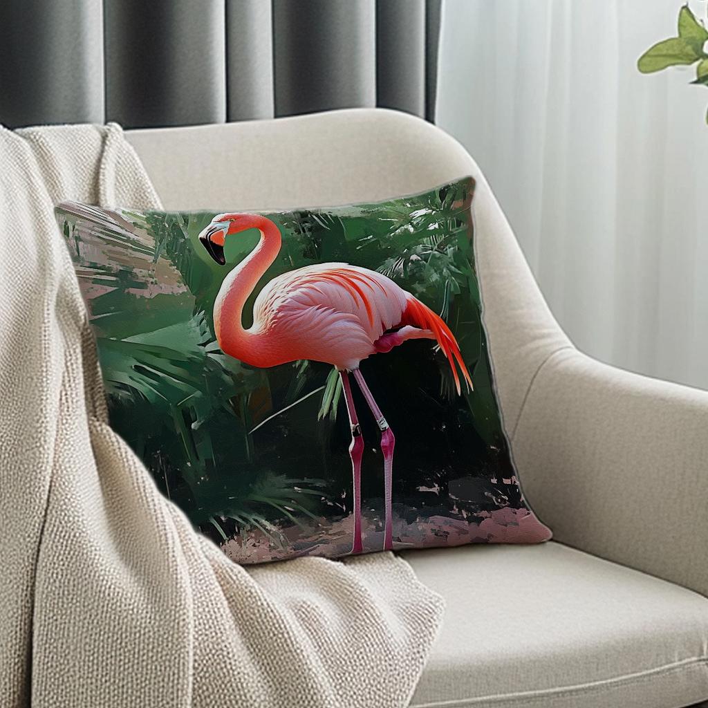 1pc Flamingo Single Sided Printed Throw Pillow Sofa Cover