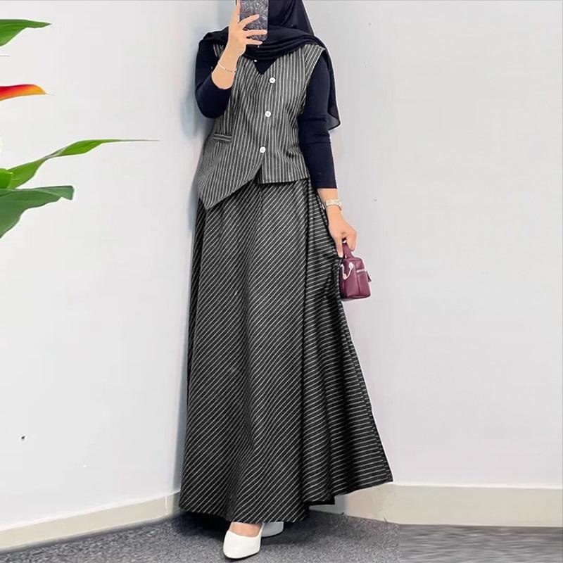 ZANZEA Damskie topy bez rękawów i długie spódnice Casualowe dwuczęściowe zestawy