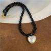 Elegant Faux Pearls Necklace Elegant  Lovely Heart Pendant Neckchain