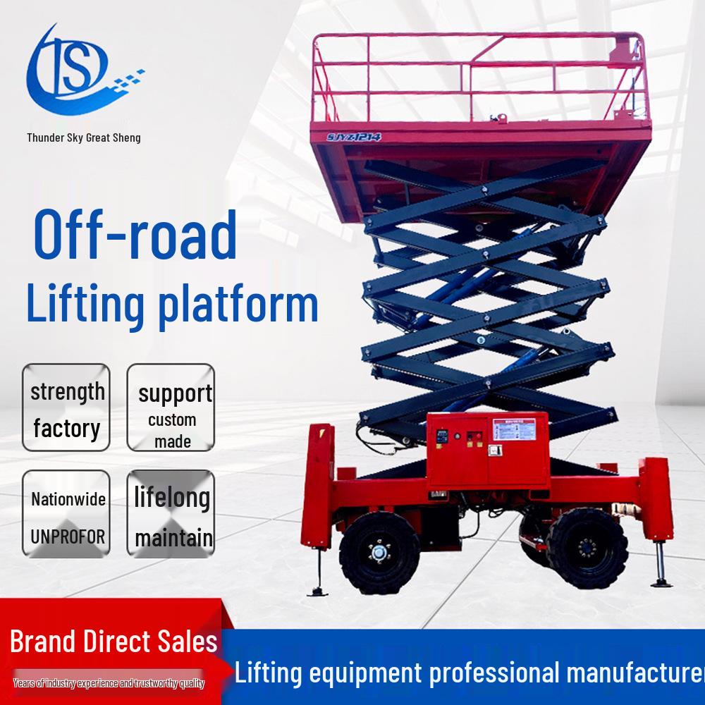 Electric Off-Road Aerial Work Platform: Self-Propelled Hydraulic Scissor Lift