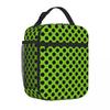 Bestselling Green Lime Polka Dot Print Design Ruffled Lunch Box Bag Day Excursion Lightweight Lunch Bag