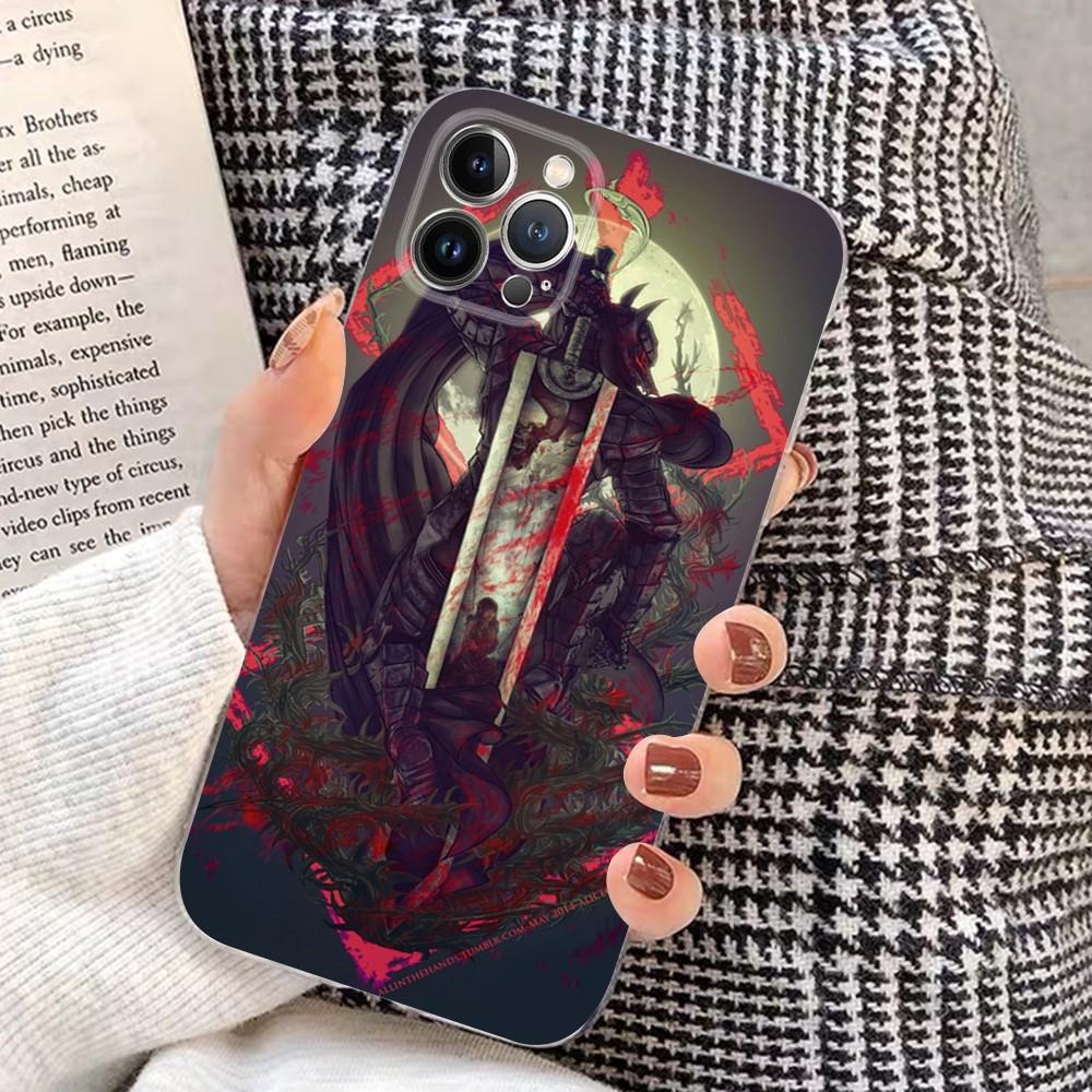 Berserk Comics Anime Phone Case for iPhone 15 8 7 6 6S Plus X SE 2020 XR XS 14 11 12 13 Mini Pro Max Mobile Case