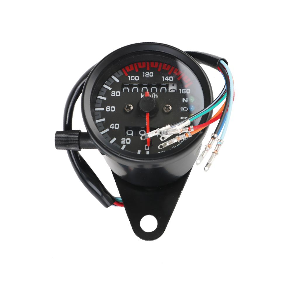 12V Motorcycle Speedometer for Cafe Racer Motorbike Universal Backlight Indicator Odometer Gauge with LED Signal Light