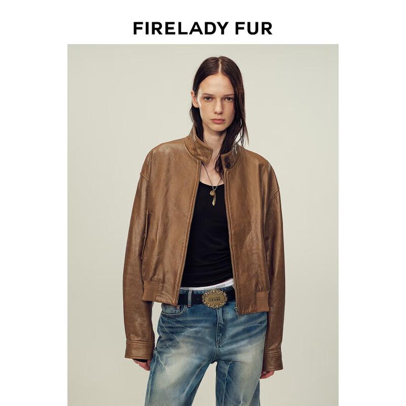 

Fuzhien Vintage Waxed Harrington Leather Jacket M