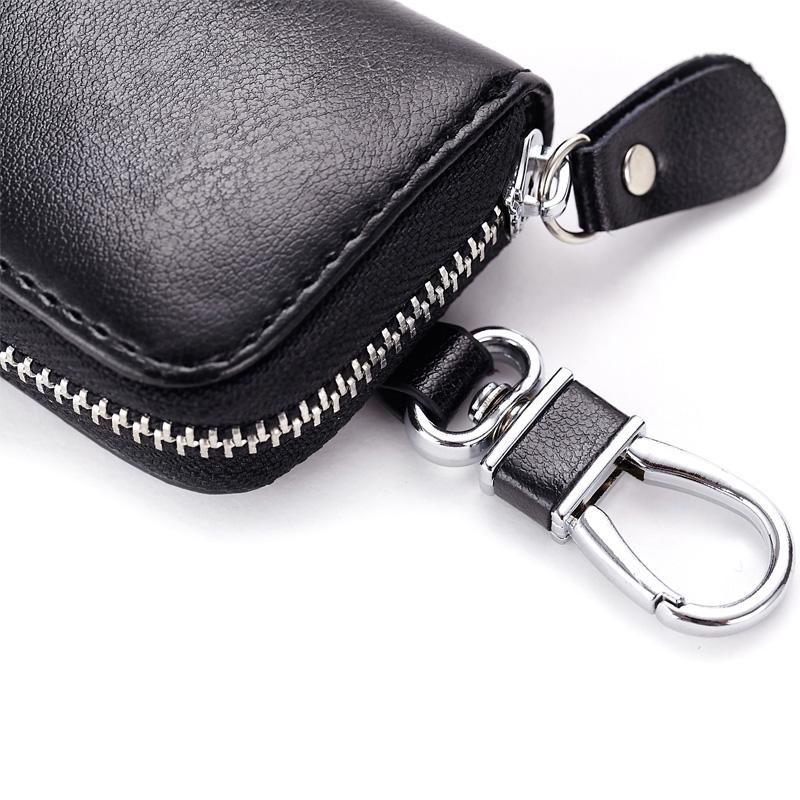 Cow Split Leather Men Women Key Holder House Keychain Bag Organizer Car Key Case Pouch Multifunctional Small Wallet Mini Purse