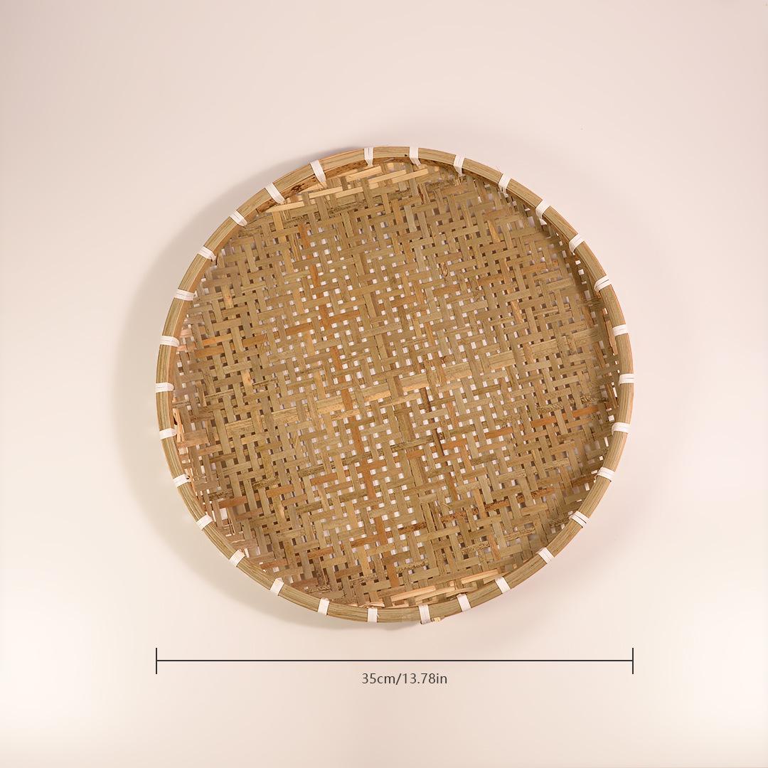 Круглая бамбуковая корзина для сушки с крупными отверстиями - Сельская сито и веялка