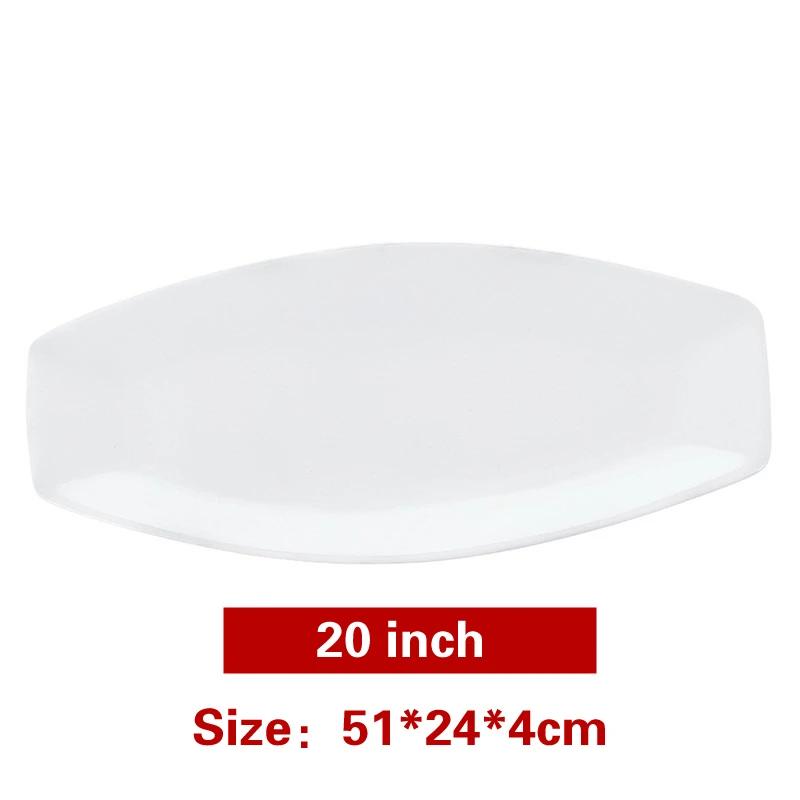 Large Steamed Fish Plate Tableware Boat Shaped Plate Set Platos White Ceramic Rectangular Fish Sushi Plate Sashimi Disc Plates