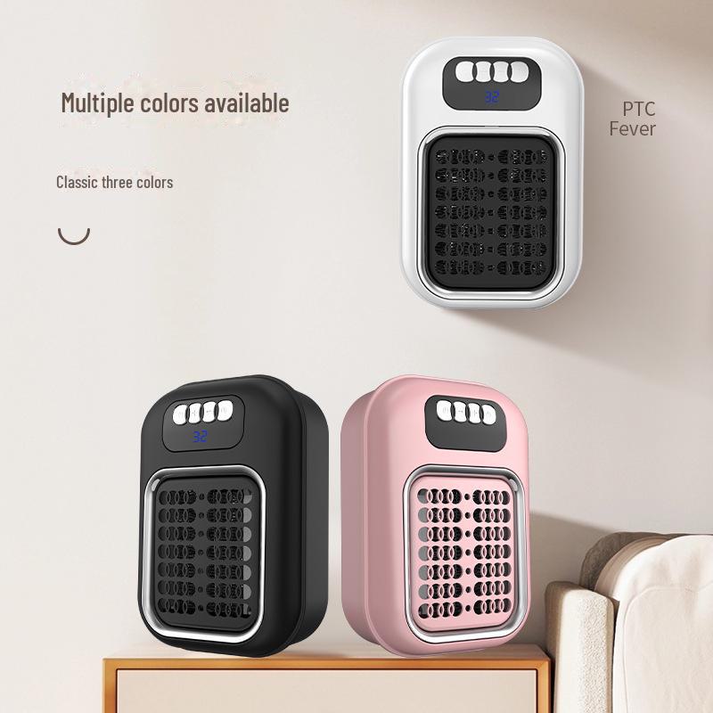 Mini solární elektrický ohřívač: Černý technický ventilátor pro vytápění domácností
