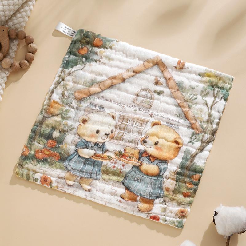7A Antibacterial Pure Cotton Baby Washcloth - Six-Layer Gauze, Class A, Newborn & Child Towel
