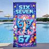1 Stück Süßes Sechs & Sieben Zeichen Pixel Art Strandtuch, Schnelltrocknend Atmungsaktiv Sandfrei Stranddecke Für Sommerurlaub