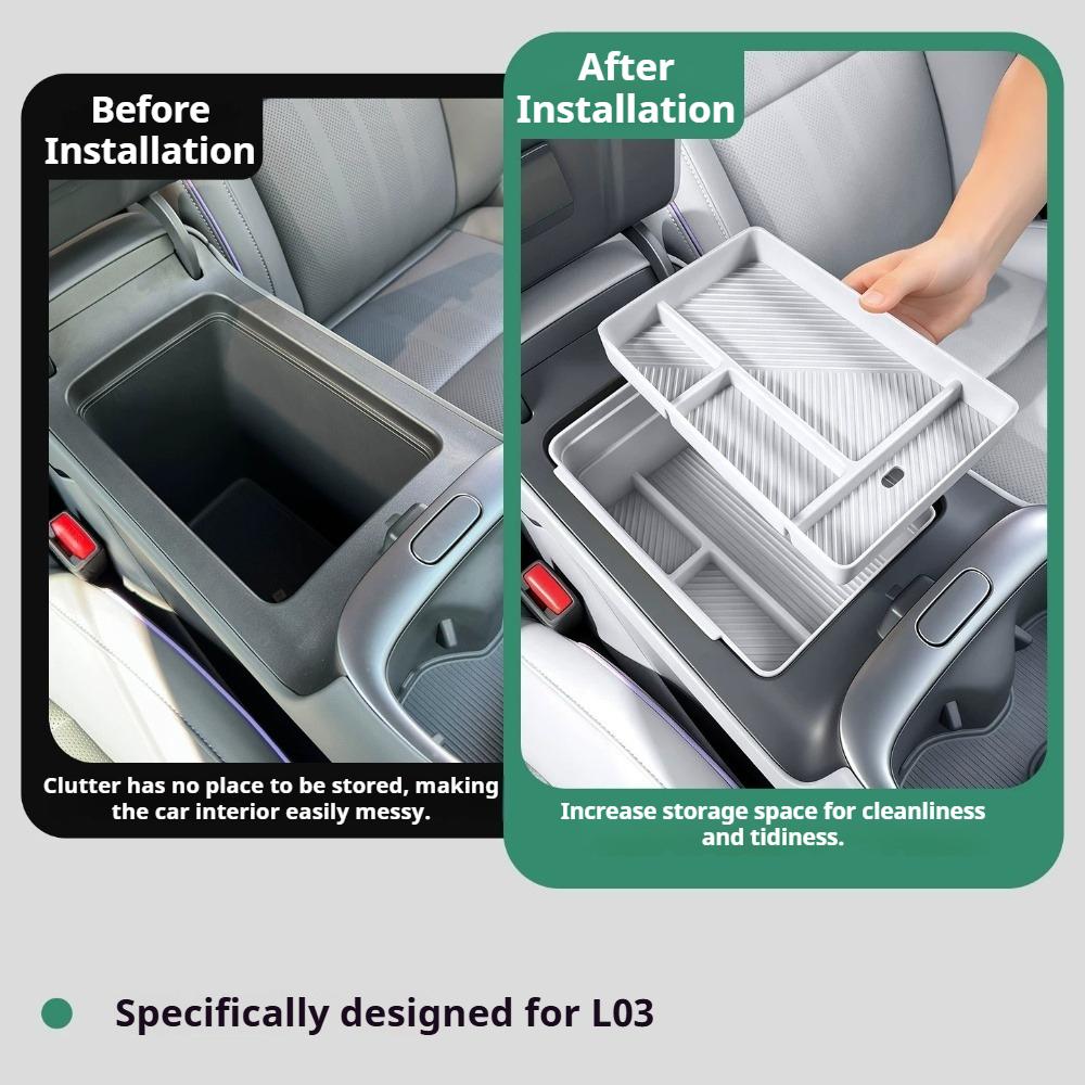 For Xpeng MONA L03 Armrest Box Double Layer Storage Box Central Control Organizer Interior Modification