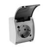 Single Surface Mounted Hermetic Socket Ip44 Schuko Grey/Graphite