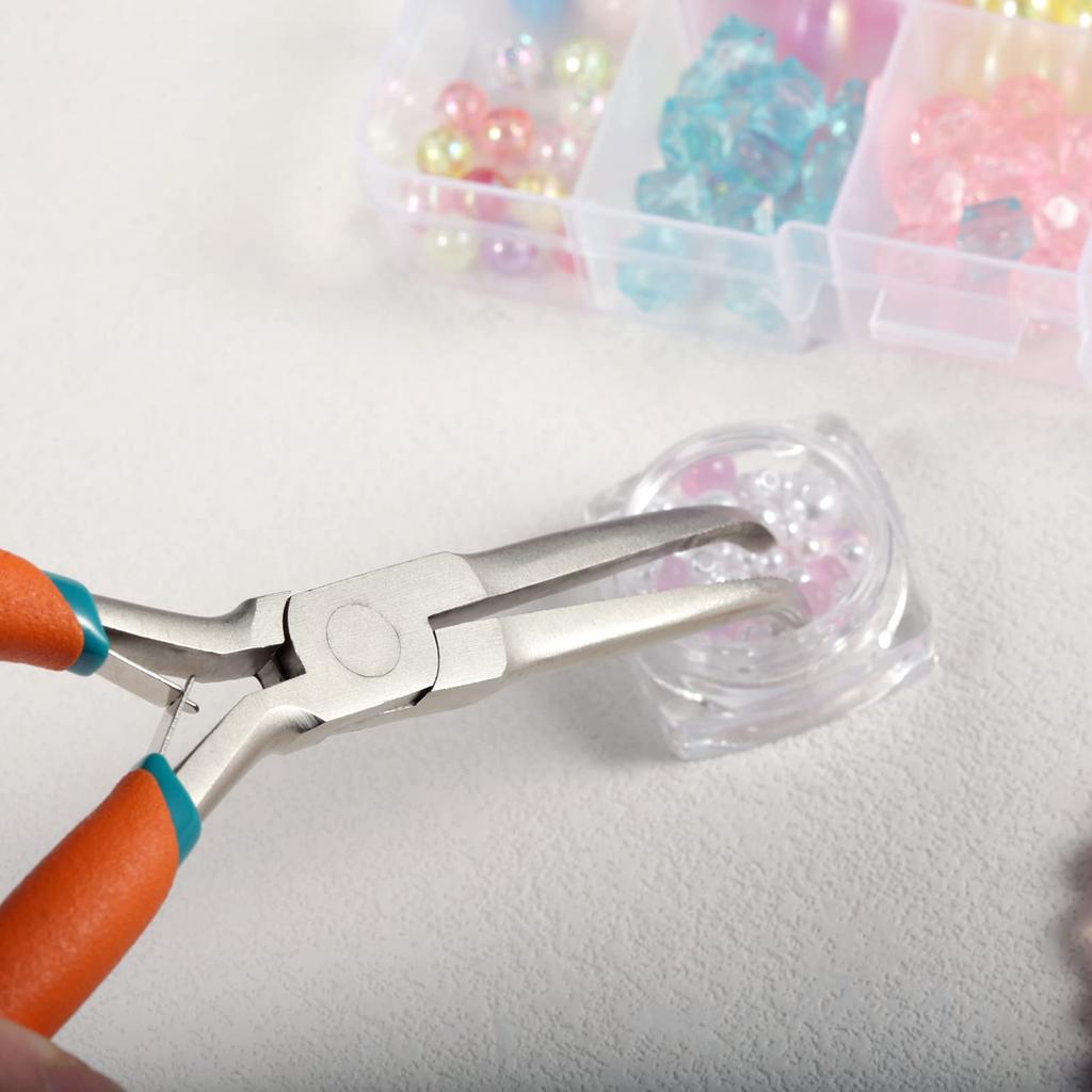 LEONTOOL Needle Remover Mini Pliers with Bent Lead Fishing Professional Precision Accessory Handmade Safety Jewelry DIY Pliers, Bent-Type, Bent-Nose
