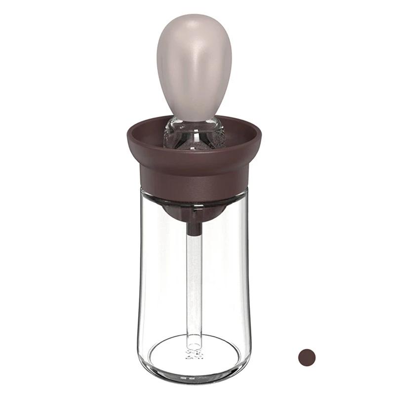 Kitchen Oil Bottle with Brush Silicone Glass Oil Container with Brush Barbecue Spray Bottle Oil Dispenser Cooking Kitchen Tools