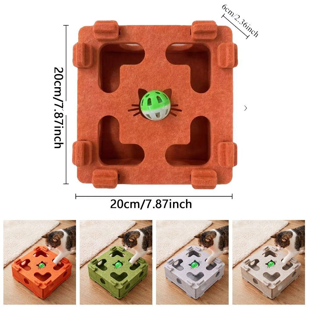 Bite Resistant Cat Maze Play Box Felt Cat Teaser Box Funny Interactive Cat Toy Kitten
