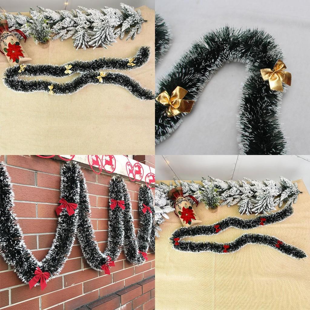 2m Glitter Spesso 65ftx90mm Decorazione Albero di Natale Ghirlanda di Natale Fiocco