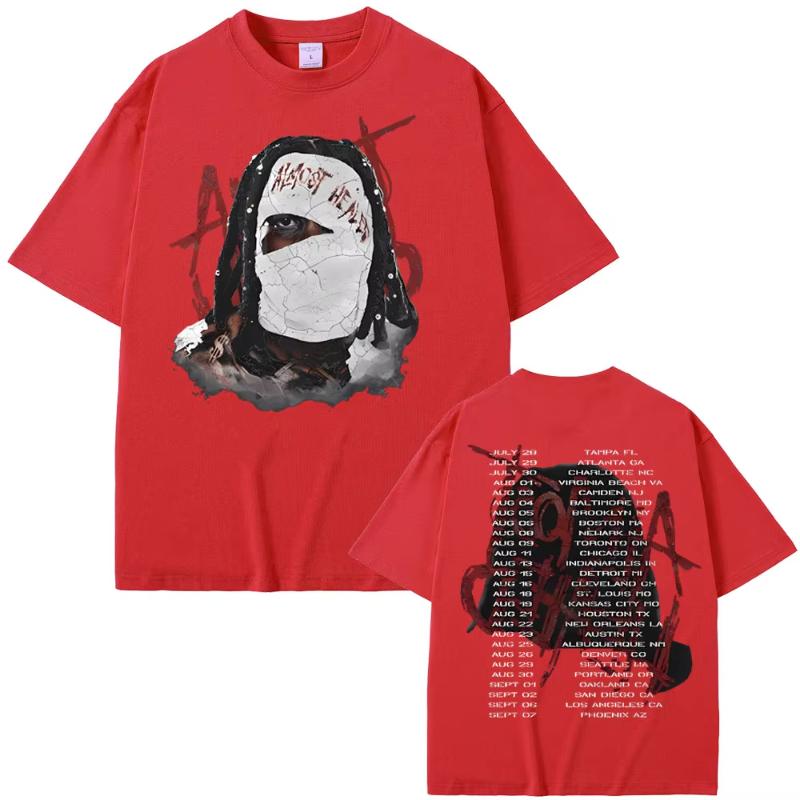 T-shirt Rapper Lil Durk Healing Tour Unisex Donna Hip Hop Moda Vintage Oversize Unisex Casual Cotone Manica Corta