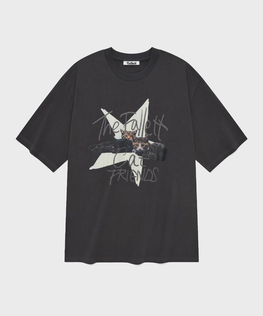 FALLETT Star Nero Short Sleeve T-Shirt Charcoal