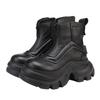 Johnature Thick Soled Short Boots Women's Genuine Leather Front Zipper Platform Boots