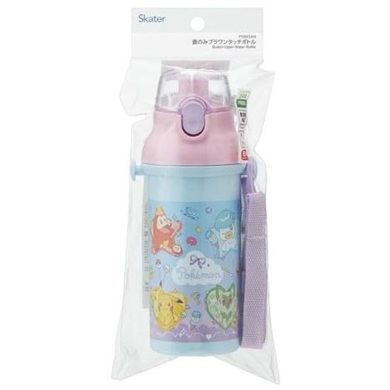 Skater childrens direct drinking water bottle plastic 480ml one-push open close dishwasher safe made Japan Pokémon fancy girl PSB5SAN-A