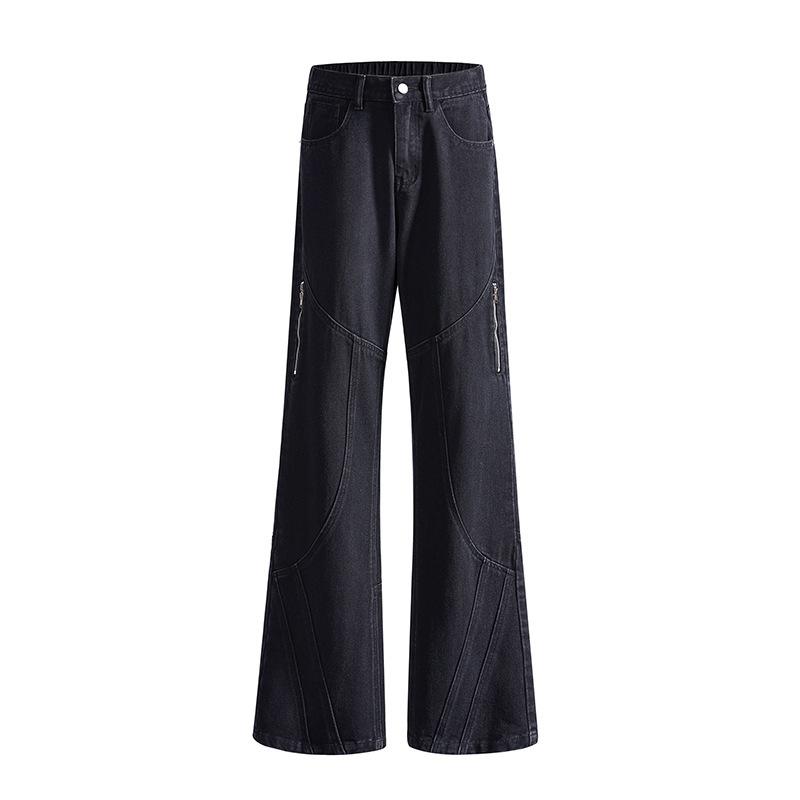 

American Style Zippered Jeans Boy-looking Handsome High Street Trousers XXXL