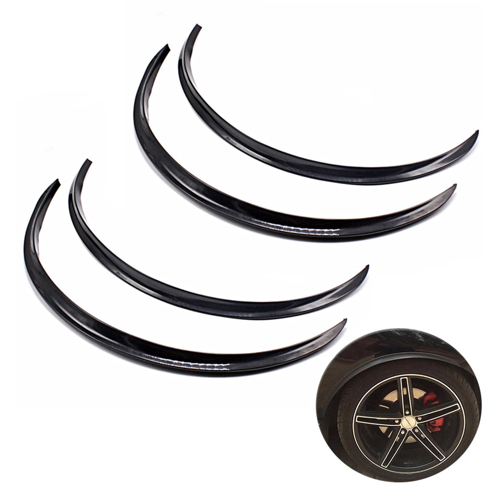 

Wellvie Стильные Универсальные 65см Крылья из Углеродного Волокна Изогнутые Брызговики для Задних и Передних Колес Пользовательские Внешние Детали Оверфендеров, Губ, Использование, (Набор 4)