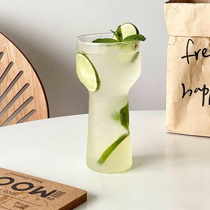 

Glass Water Cup Cold Coffee Cups Crystal Glasses Kitchen Drinkware Coffee Latte Glass Iced Juice Milk Water Bottle Bar Cups 401-500ml