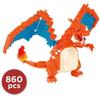 Figurine Pokémon Dracaufeu (Charizard) - BANDAI - Nanoblock - Figurine en Briques 860 pièces - Kit Construction - NBPM80