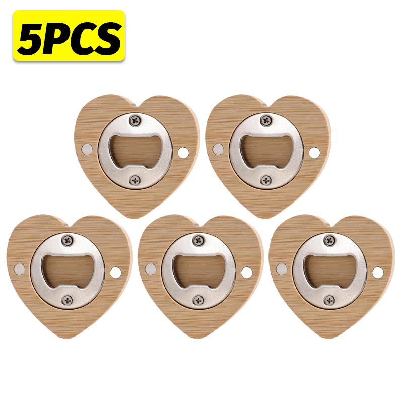 1/10PCS Magnetic Bamboo Bottle Openers Refrigerator Sticker Suction Beer Opener for Cocktail Beer Household Party Barware Tool1