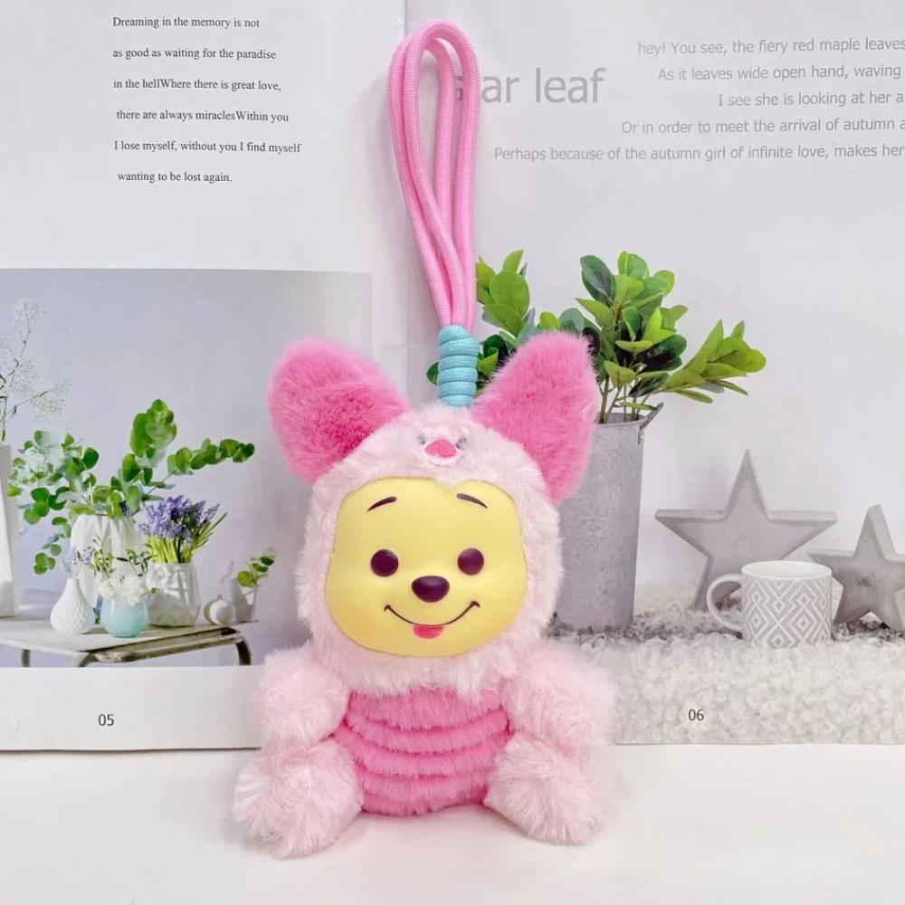 Anime Cartoon 12cm Winnie Pooh Hand Rope Series Plush Keychain  Cute Doll Accessories Trendy Christmas Birthday Toys Gift