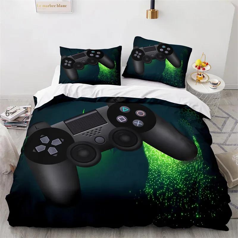 

Comforter Gaming Bedding Set Twin Full Size Kids Gamepad For Boys Girl Bedroom Decor Polyester Game Controller Comforter Comforter (quilt)-EU Single(135*200cm)3pcs