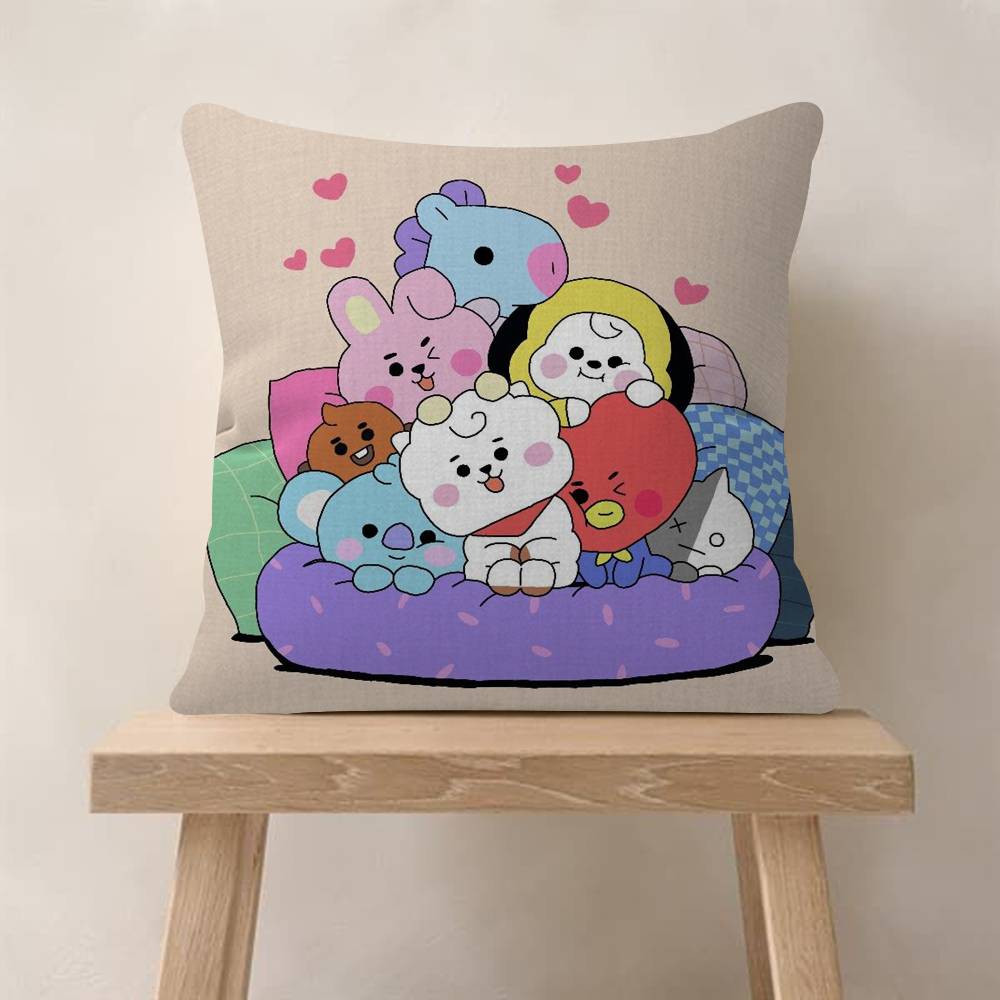 Cute Bbt21s Anime Pillowcase Toon Gift Cushion Cover Bedroom Home Sofa Chair Seat Decor Pillow Case