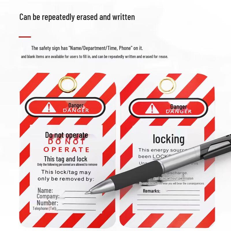 PVC Safety Lockout Tagout Tags (10-Pack)