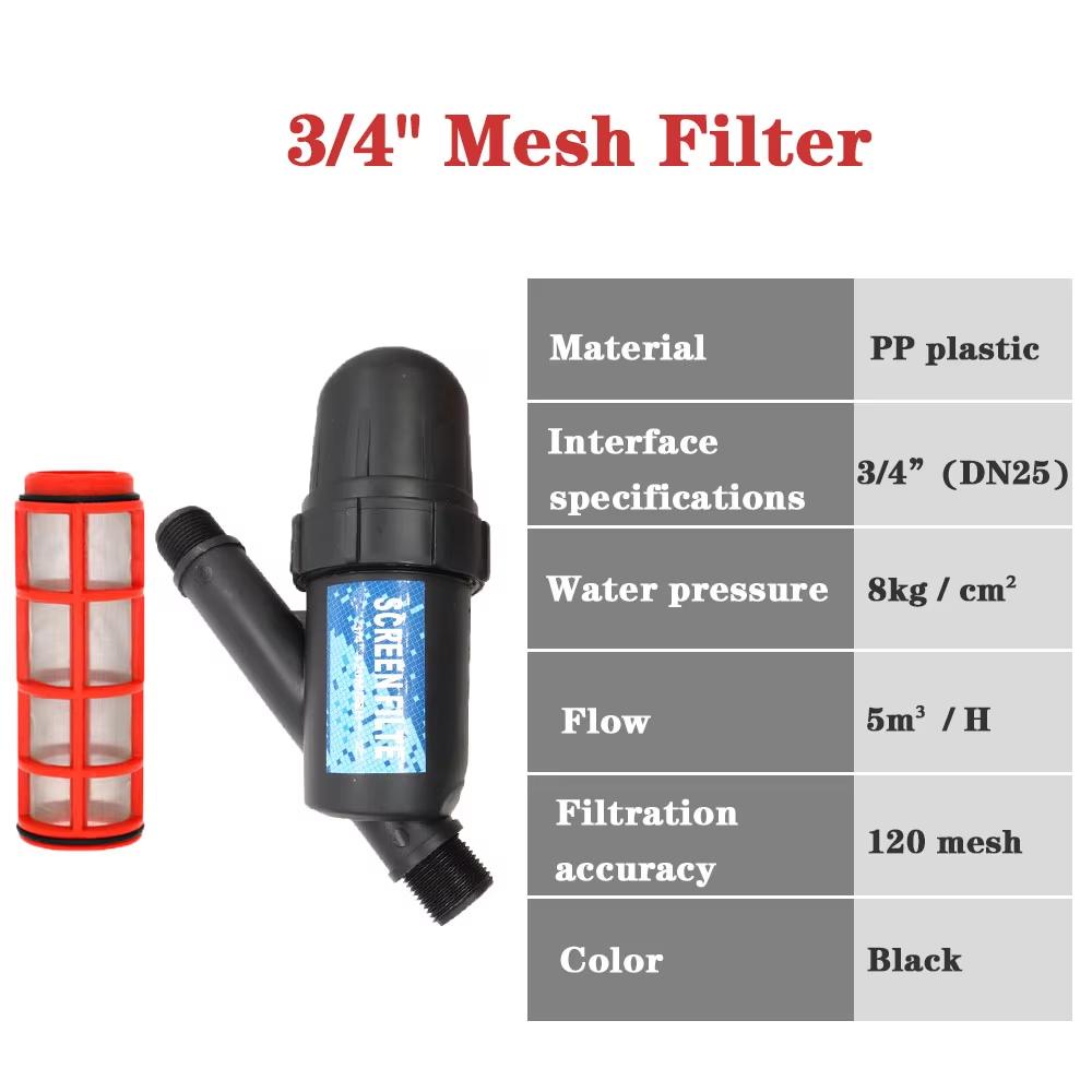 

Garden Watering Net Filter Screen Sprayer Drip Irrigation Tools 3/4 1 Inch Fitting Pipe Connector for Gardening