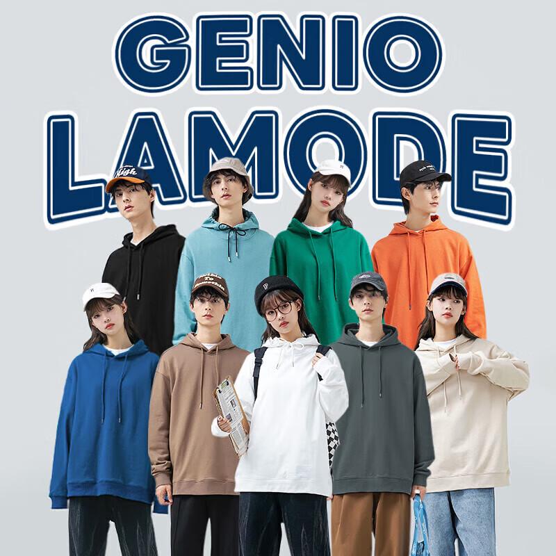 GENIOLAMODE Herren Locker Geschnittener Pullover Hoodie