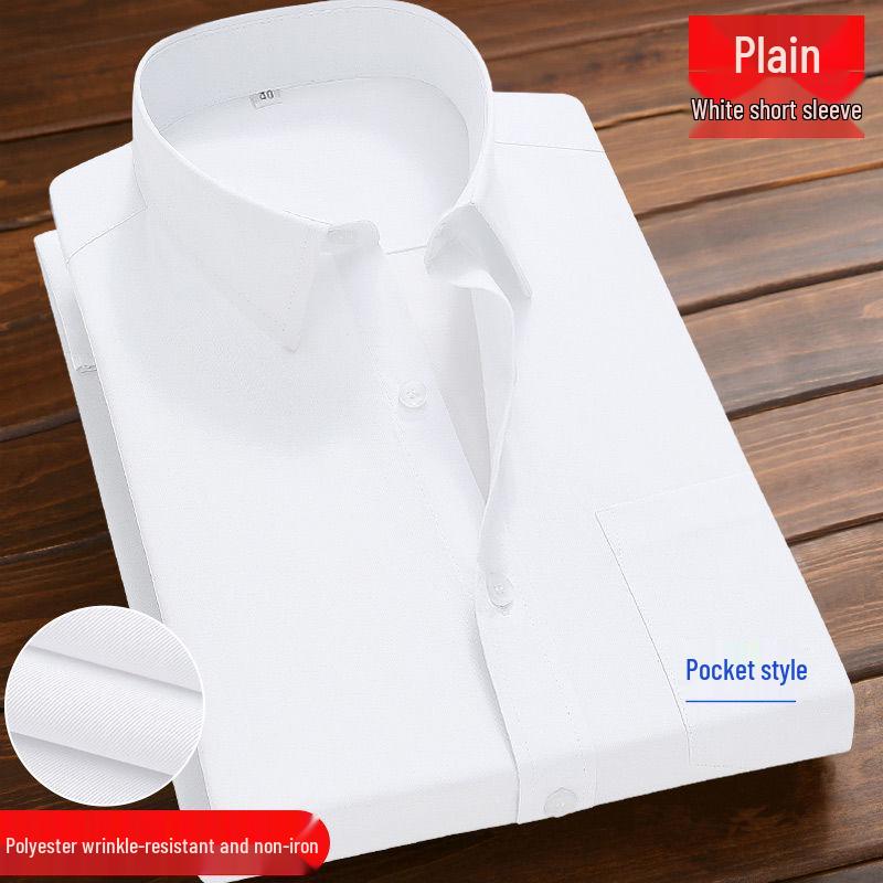 Men's Blue Long-Sleeve Business Shirt - Spring/Autumn Professional Workwear with Pocket Style