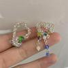 Anillos Florales de Cristal Ajustables de 2 Piezas Borlas de Dopamina Anillos de Dedo de Flor Joyería