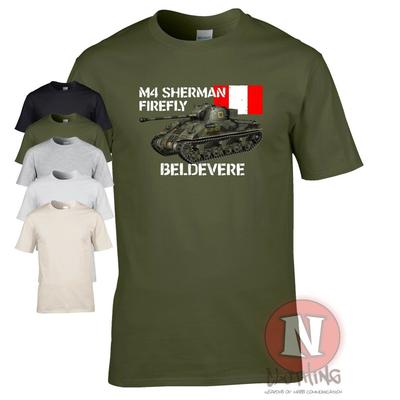 Sherman Lucciola Carro Armato Maglietta WW2 Britannico D-Day Guerra Veicolo Alleato Wot US