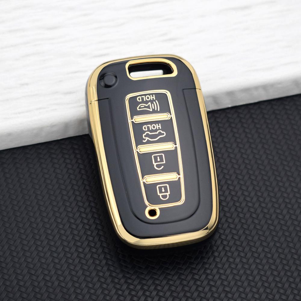 4 Buttons Car Key Case Cover Shell for Kia Sportage R Borreed Sorento K5 K7 Hyundai Tucson Azera IX35 Sonata Soft TPU Key Holder