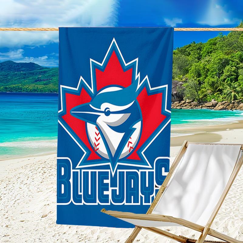 1pc Toronto Blue Jays Beach Towel, Beach and Seaside Swimming Pool Equipment, Fashion Pattern, Rectangular, Travel Essentials