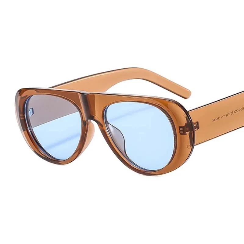 New Oval Sunglasses Women Men Designer Colorful Sun Glasses Plastic Big Frame Outdoor Eyewear UV Protection